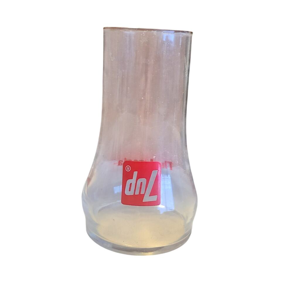 Vintage 7Up The Uncola - Upside Down Drinking Soda Glass 